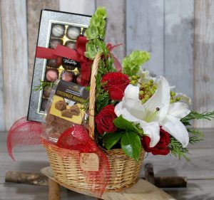 chocolate and flowers basket