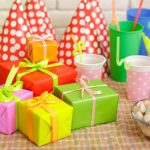 A few well packed gifts with kids' arrangement