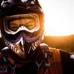 Man wearing helmet on motocross