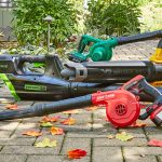 leaf blowers delicately placed on the floor