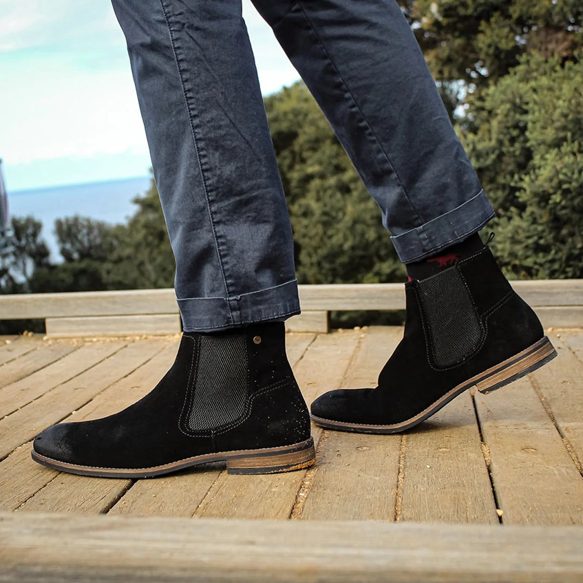 WINTON CHELSEA BOOTS BLACK SUEDE