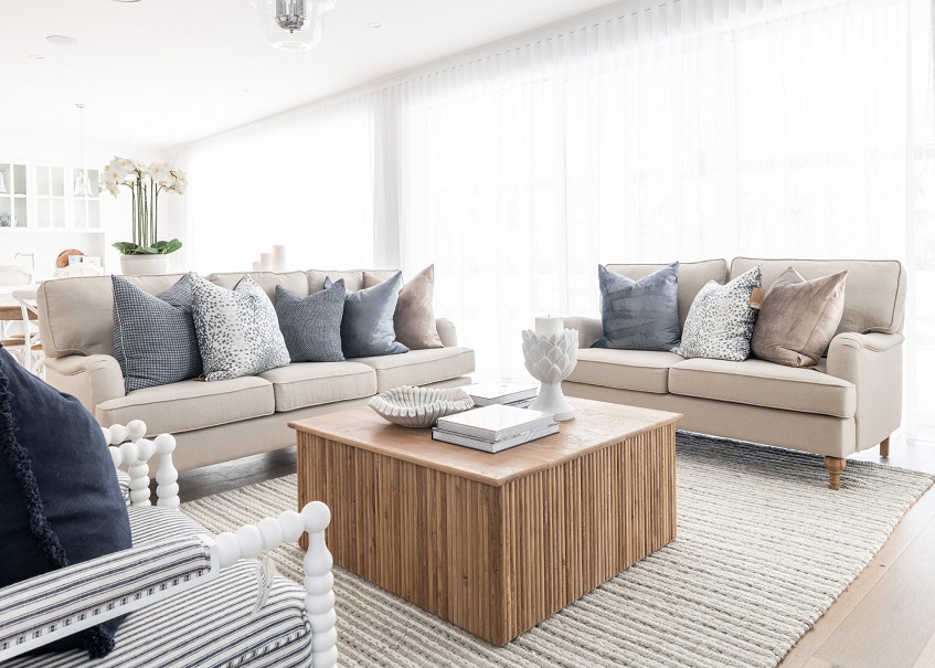 living room decorated with Hamptons furniture