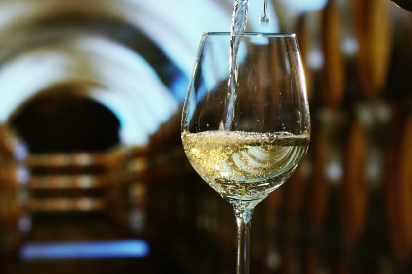 glass of chardonnay white wine