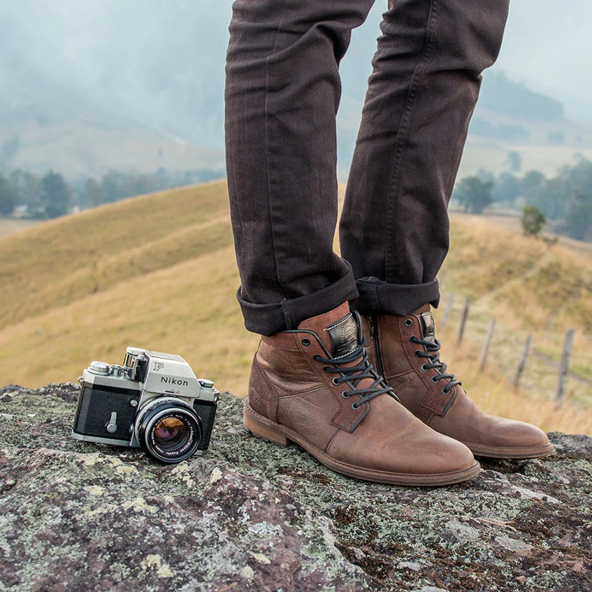 Tyler Lace Up Boots Brown