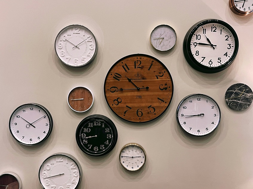 various wall clocks