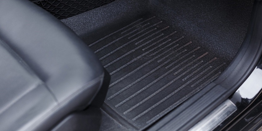 rubber car mat in the car