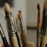 close up of paint brushes