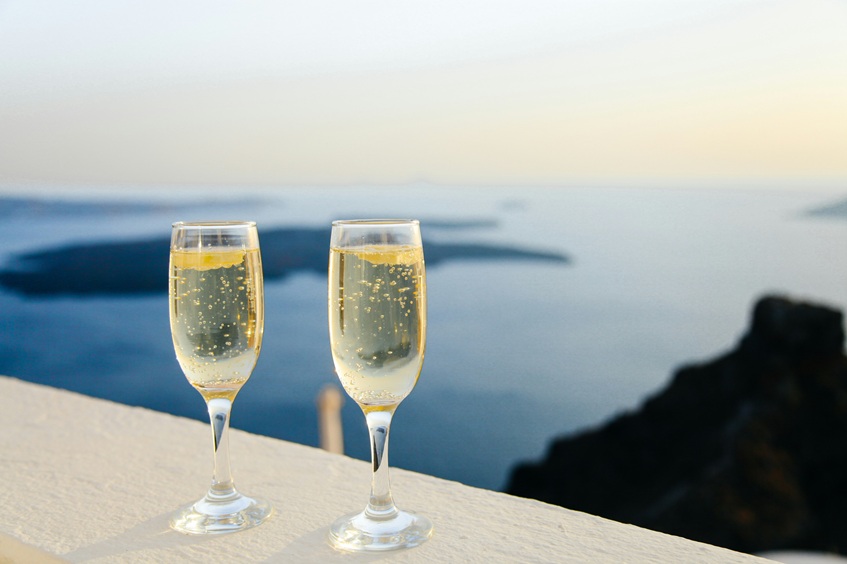 two glasses of sparkling wine