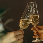 Close Up Shot of a toasting with sparkling wine