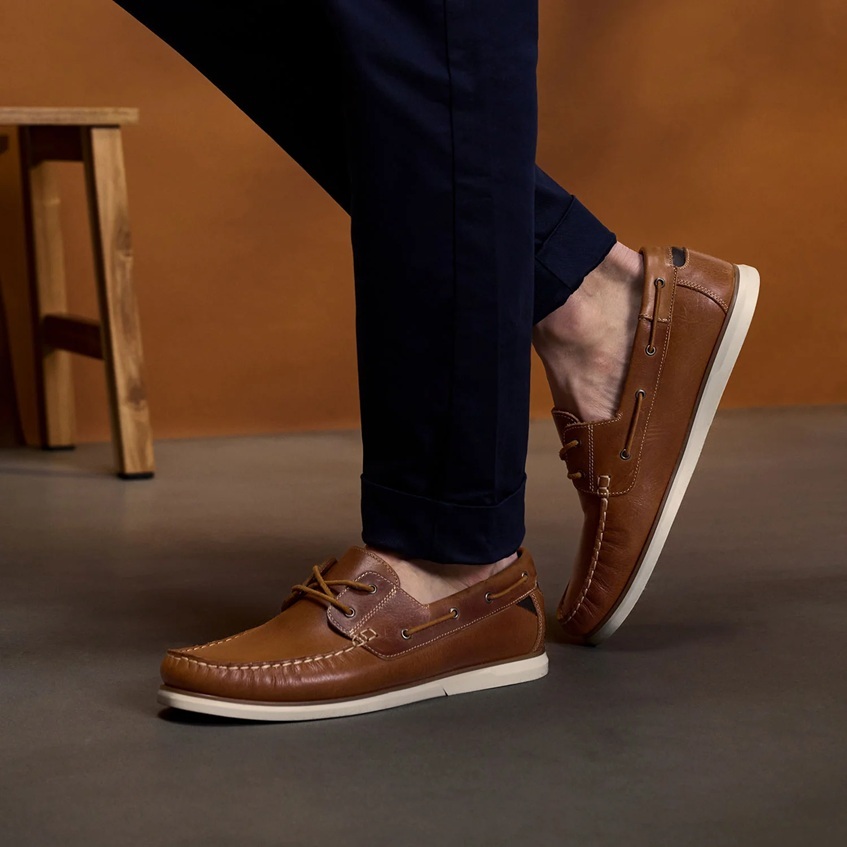Brighton Boat Shoes Cognac