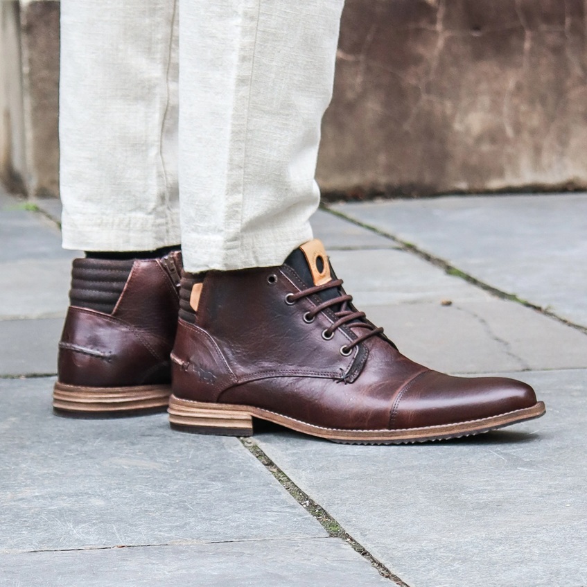 Chambers Lace Up Boots Dark Brown
